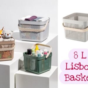 Medium Lisbon Plastic Basket with handle 8 Lt