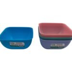 Colorful Square Bowl; 0.5 lt X2