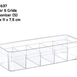 Clear 5 Grids Small Organizer