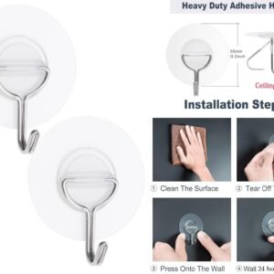 Strong Transparent Adhesive Round Hook X2
