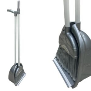 Silver Broom with deep dust pan set