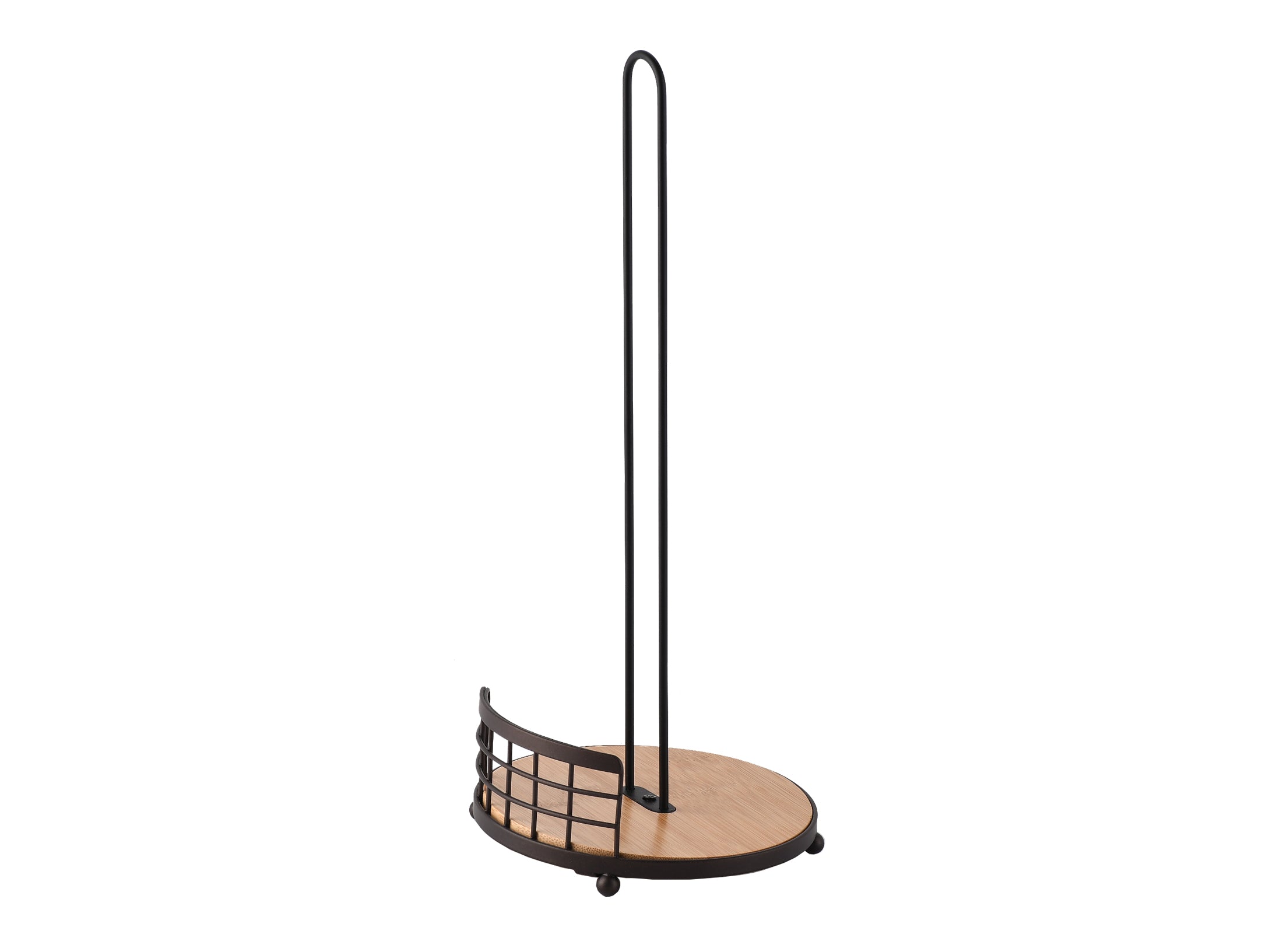 83665162fba8e670834676205beea5f5.jpg Dosthoff Iron Grid Kitchen Roll Holder wBamboo Base MB02