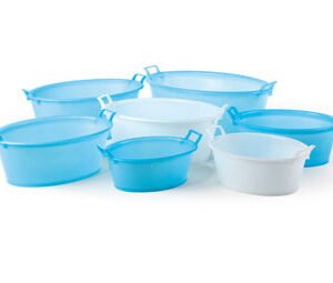 Deep oval plastic bowl 70 cm
