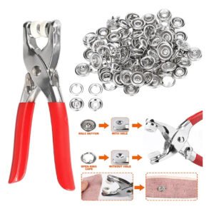DIY 50 Sets Metal Snaps Buttons w Fastener Pliers Press