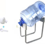 Metallic Water Bottle Stand With Tap 30cm