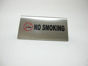 No smoking stainless steel sign