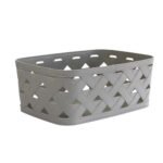 DecoBella Leather Textured Plastic Basket 33 cm