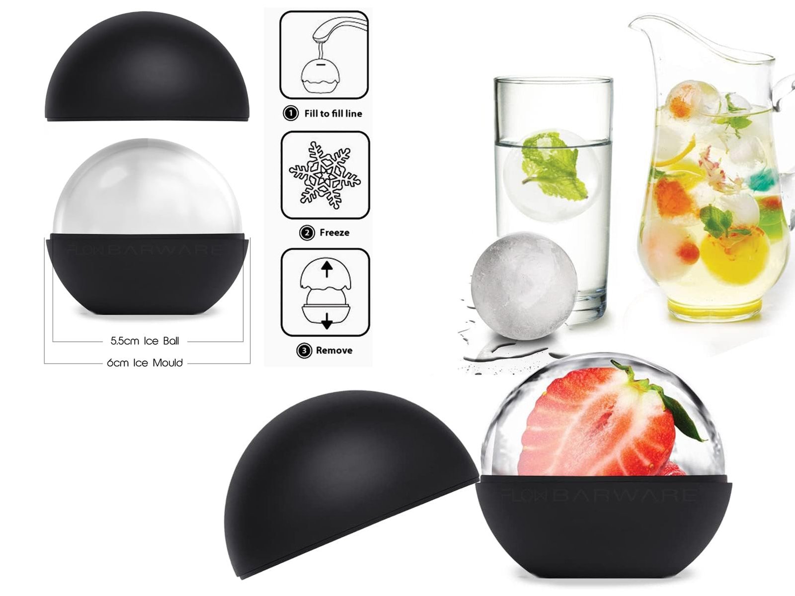 86e1c1ac716c004163d9313c15ded019.jpg Large Single Silicone Ice Sphere Mold 1 ball 6 cm