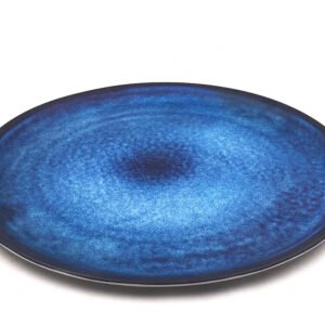 Bleu Marble Mealmine Round Tray; 14"