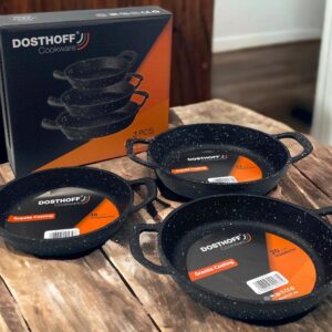 DOSTHOFF CAST ALUMINIUM GRANITE COATED EGG PAN SET OF 3