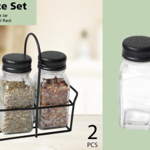 Salt & Pepper Set with Metal Basket