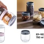 Interlocking Round Food Plastic Jar 0.75 lt
