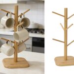 High Quality Square Bamboo Mug Tree