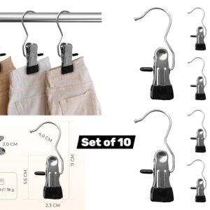 Set of 10 anti-slip clip hangers