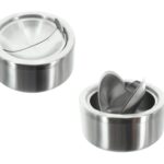 Stainless Steel Ashtray with Flip Cover 12 cm