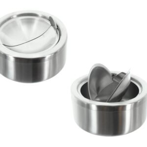 Stainless Steel Ashtray with Flip Cover 12 cm