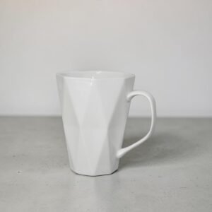 Porcelain Mug with Diamond Pattern