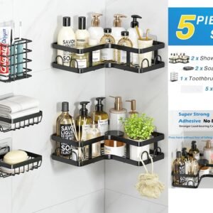 5 Pieces Set Bathroom Wire Shelf Corner and Accessories