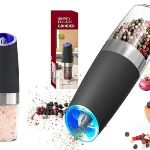 Gravity Electric Salt and Pepper Grinder Mill with Blue LED Light