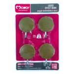 Wood-Like Adhesive Round Hook X4