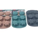 Silicone 6 pcs Multi Flowers Mold 27x17x3cm
