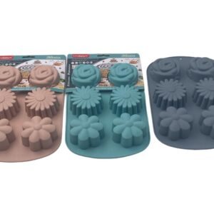 Silicone 6 pcs Multi Flowers Mold 27x17x3cm