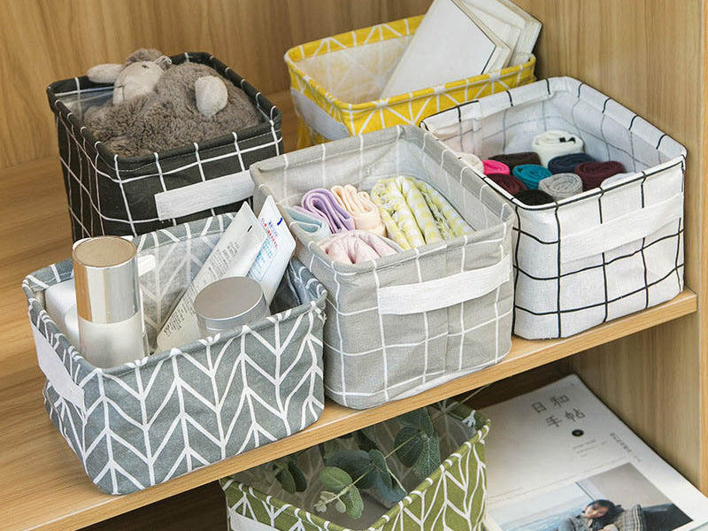 9b73ea170dd45377a74f1f5a11693428.jpg Linen Desktop Storage Basket 20 x 16 x 14 cm