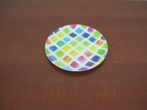 Colorful Squares Melamine Dessert Plates X6.
