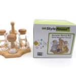 Acrylic Oil&Vinegar Set with wooden base