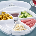 Twista Diivided Transparent Rotating Table Organizer with Cover 30 cm