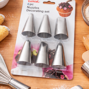 6 Stainless Steel Icing Bag Decoration Tips