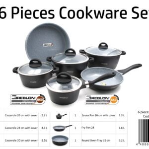 Dosthoff 6 pcs Cookware Casserole Set Black 6