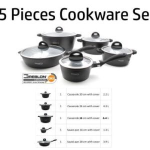 Dosthoff 5 pcs Cookware Casserole Set Black 5M