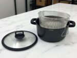 Dosthoff Black Quantum Ceramic Deep Fryer Black with Cover 24 cm