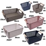 Medium Size Basket with Wooden Handles 585