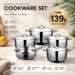 O.M.S stainless steel 5 Pieces cookware set