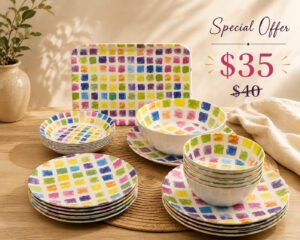 27-Piece Melamine Dinner Set