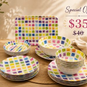 27-Piece Melamine Dinner Set