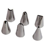 6 Stainless Steel Icing Bag Decoration Tips
