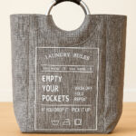 Thick Fabric Collapsable Laundry Bag with Ring Handle