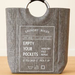 Thick Fabric Collapsable Laundry Bag with Ring Handle
