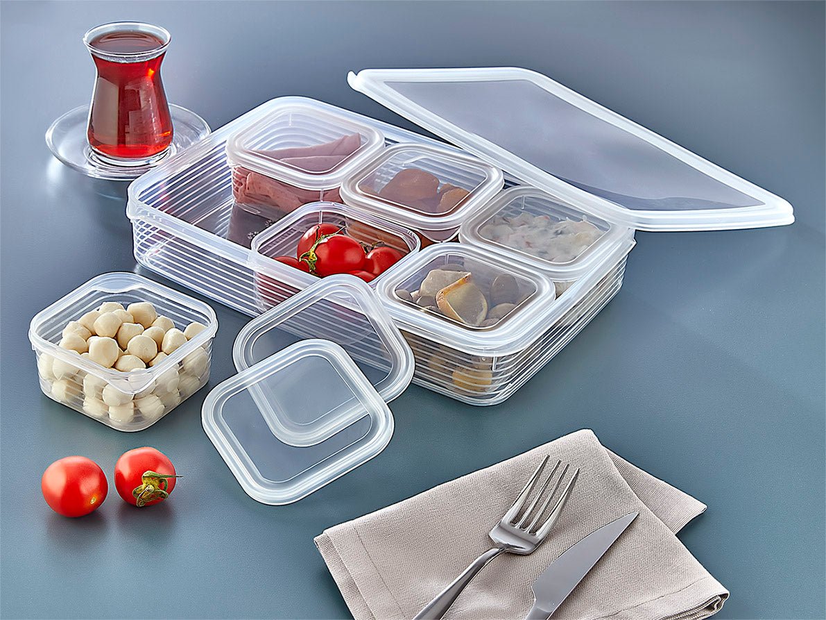 a2de6e7e1db051ac4a8687d7ad7cc8a9.jpg Line Low Storage Box Set of 7 Pieces: 6+1 2.4L & 6x0.30L