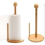 High Quality Round Bamboo Paper Towel Holder