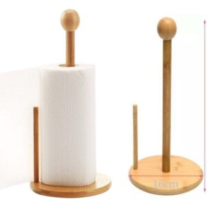 High Quality Round Bamboo Paper Towel Holder