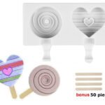 Silicone popsicle Heart & Circle with sticks