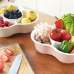 Large Flower Shape Bowl with 4 Strainers 34 cm