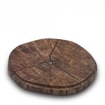 Round Melamine presentation Plate Wooden trunk