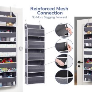 Over Door Organizer with 5 Large Pockets 10 Mesh Pockets