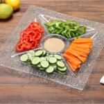Squared Shallow dish with 5 compartments.