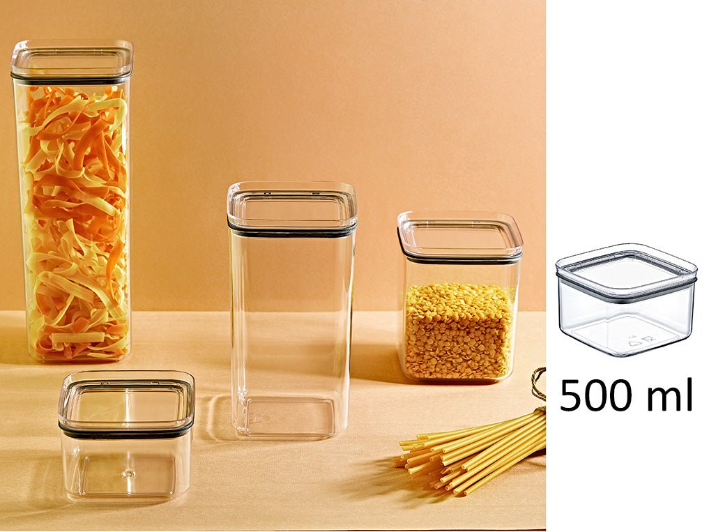 a7cce0166988537275eaf048a6e5f455.jpg Airtight Squared Food Jar 0.5 lt Jar